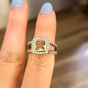 Designer Inspired Morganite Cable Twist Ring Size 6